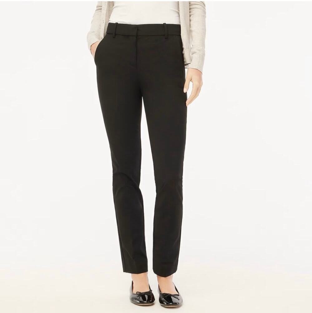 NWT J.Crew Factory The Slim-Fit Full-Length Trouser Dress Pant Black 10 Tall